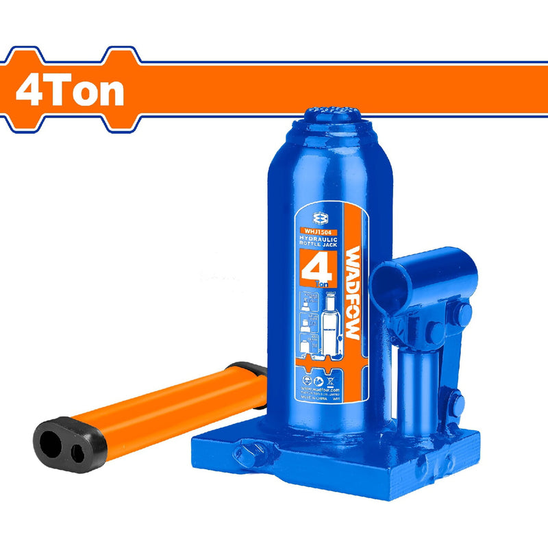 Gato Hidráulico Botella de 4 Ton. Alt. mínima:180mm. Alt. Elevación: 110mm. Alt. Ajustable: 60mm.