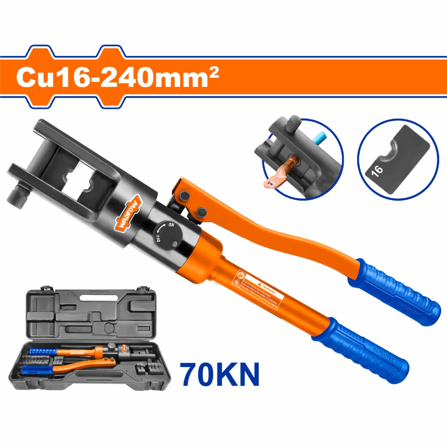 Pinza Hidraúlica. Rango De Engaste: CU:16-240mm2 Presión de Trabajo: 70KN Herramienta de Crimpado crimpadora