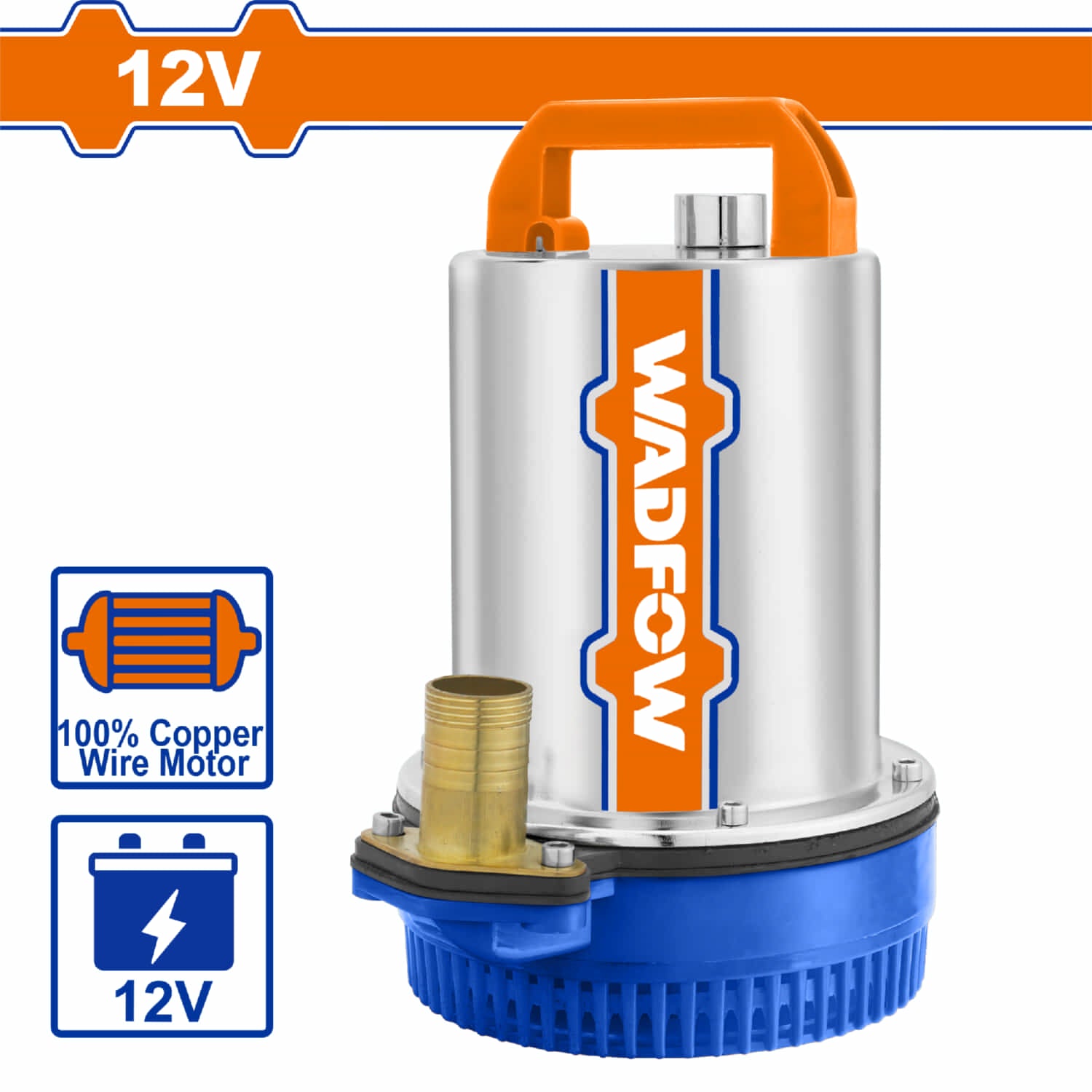 Bomba sumergible 12V corriente continua para agua limpia 170W Flujo: 50L/min Pozo profundo