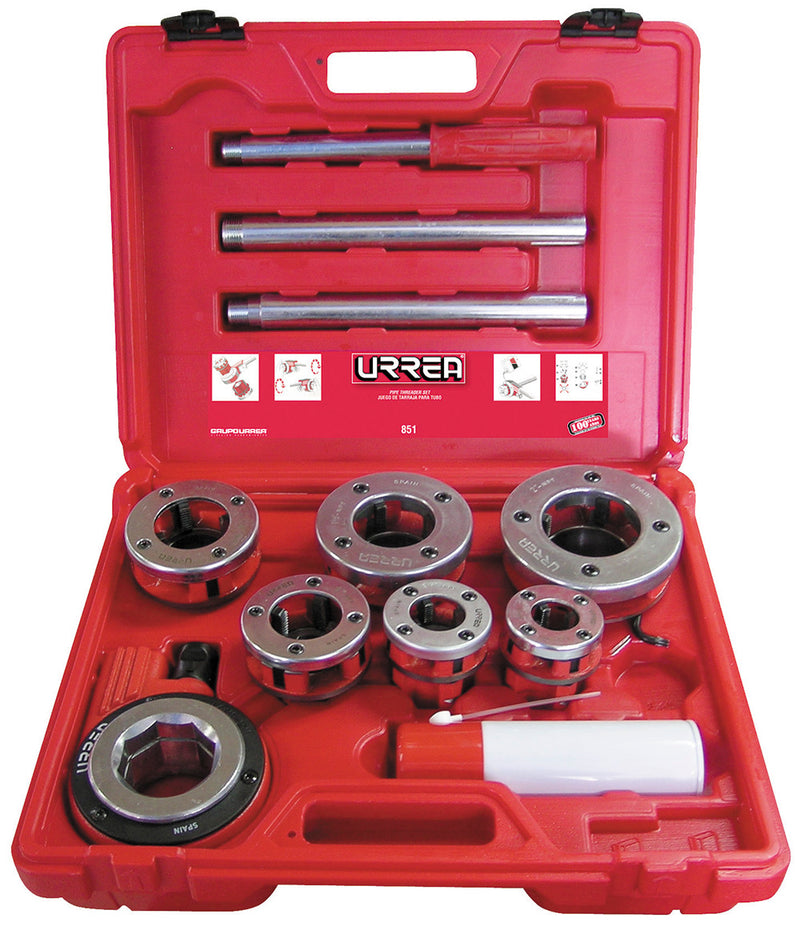 Juego de tarraja para tubo NPT 8 piezas Urrea