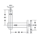 Soporte para Corremanos-Vidrio. ajustable. Acabado brillante. Para Vidrios de 8 a 15 mm.