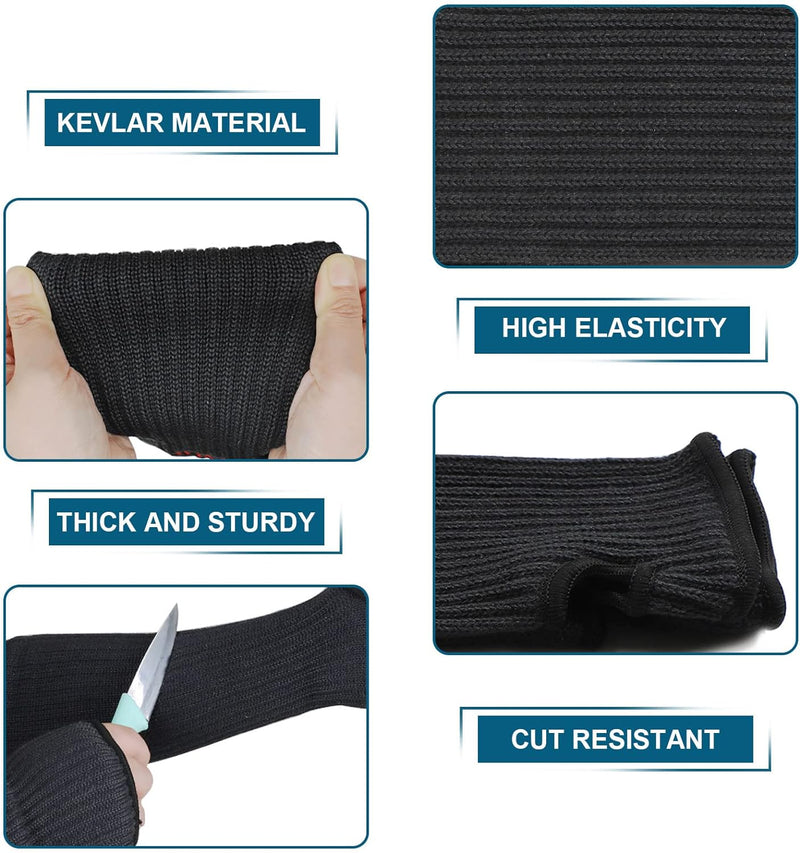 Mangas de kevlar para soldar, resistente a cortes, de 18'', color negro