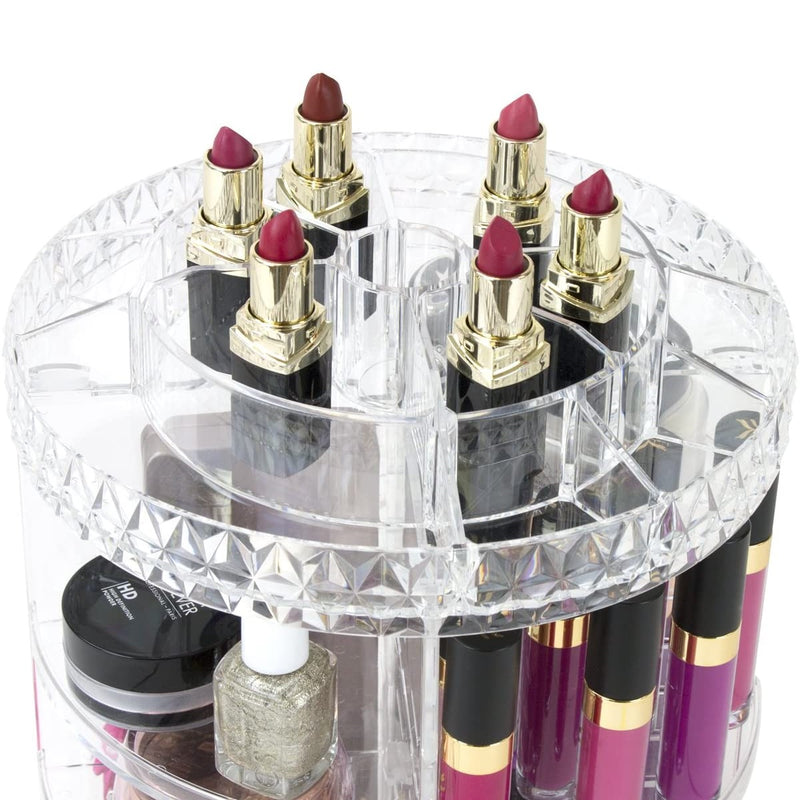 Organizador de Maquillaje giratorio 360º, transparente.