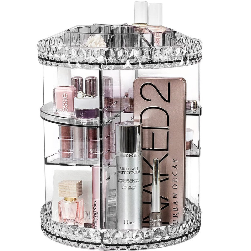 Organizador de Maquillaje giratorio 360º, transparente.