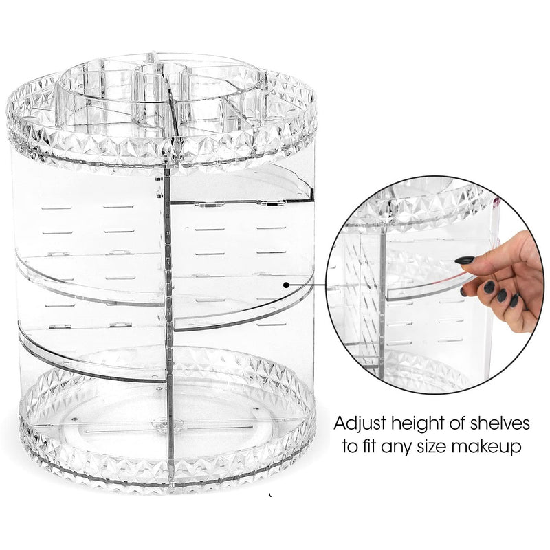 Organizador de Maquillaje giratorio 360º, transparente.