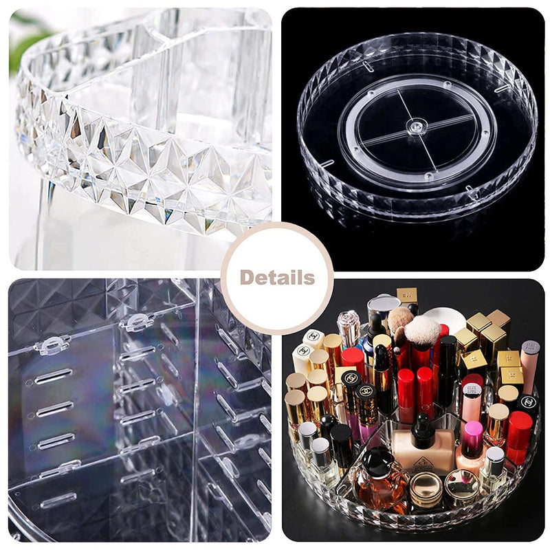 Organizador de Maquillaje giratorio 360º, transparente.