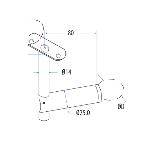 Soporte poste corremanos lateral 304.