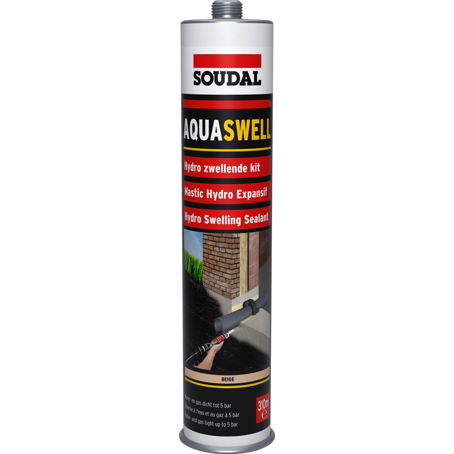 Aquaswell 310ml Masilla de PU hidro expansiva que expande en contacto con el agua.
