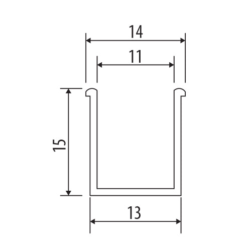 Channel para cabezal. Brillante. 2.5 mts long. Alta calidad. 10 años de garantia.