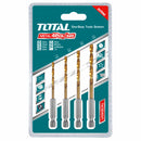 Brocas Helicoidales HSS para Metal.4 piezas.1.5-4mm. Vástago Hexagonal 1/4" Acabado de Titanio.