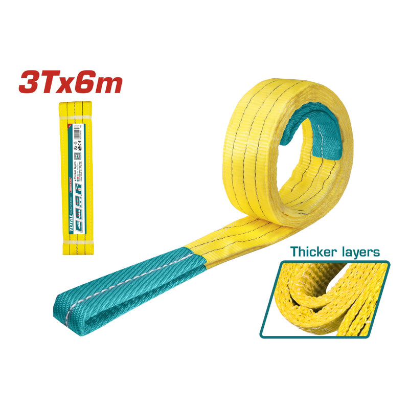 Eslinga ojo-ojo 3T x 6m. Ancho 90 mm