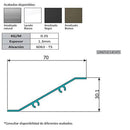 Lama De Louver En Foma De Z. Espesor 1.3 Mm. Largo 5.85 Mts. Acabado Anodizado Negro 15 Micron