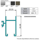 Hoja Central Ventana VC . Espesor 1.52 Mm Largo 5.85 Mts. Acabado Anodizado Bronce VC105