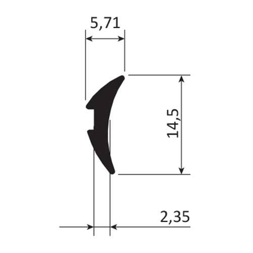 Junta De Acristalar De 3 Mm.  EPDM Alta Calidad. Se Vende Rollo De 150 Mts. Color Negro.