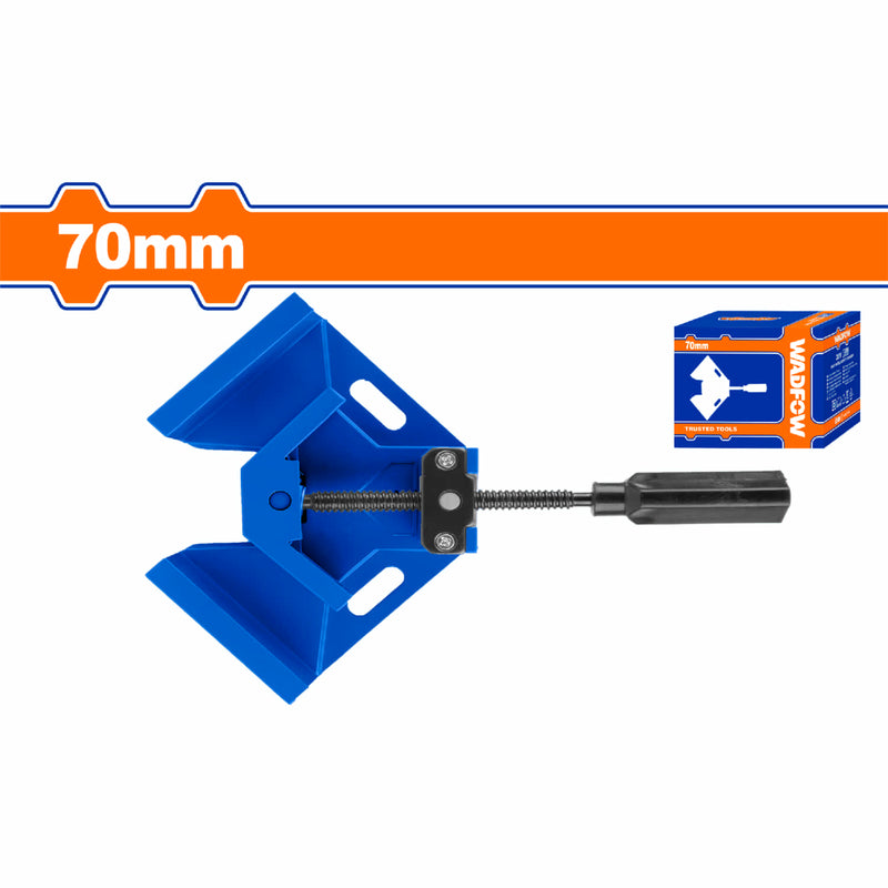 Pinza abrazadera de angulo recto 90º con aleación de aluminio. Sujeción de 70mm. Para esquinas
