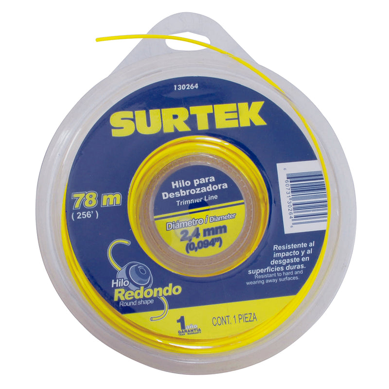 Surtek Nylon p/ desbrozadora en doble blíster 2.4mm x 78 mt