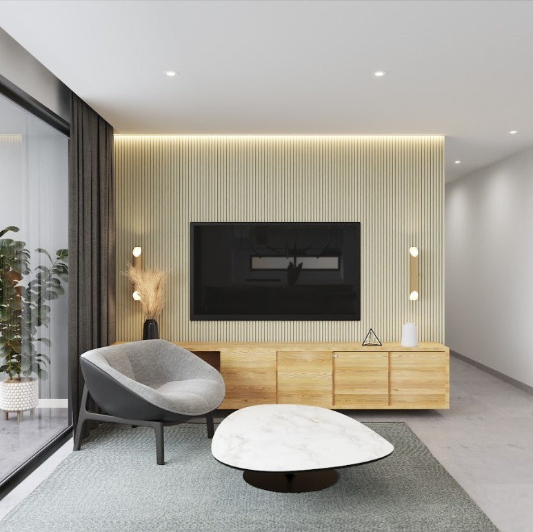 Lámina acanalada decorativa PS Clear wood 12x120x2900 mm