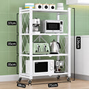 Estante Organizador con Ruedas (Color Blanco). Repisas para Almacenamiento Plegable con 4  Niveles. 126  x 71 x 38cm.