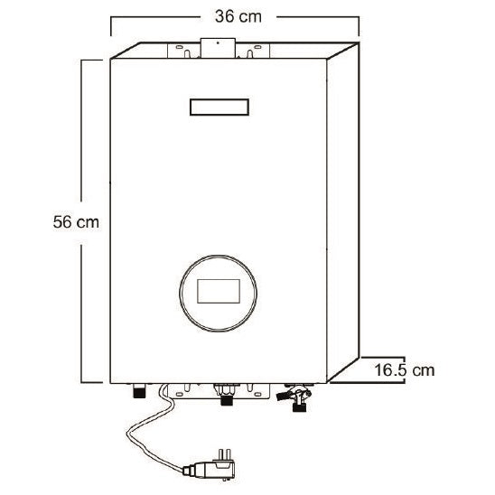 Calentador de agua a gas de paso 17 Litros de 34 KW Drija