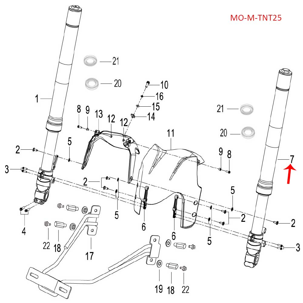 Amortiguador delantero izquierdo (TNT25)