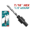 Adaptador para Broca Copa Circular (7/16"Hex) 1/2"x20UNF. 9/16"(14 mm) a 1-3/16"(30 mm)