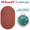 Lija circular para lijadora de drywall 5" P40 P80 P120 P180 Set de 50 piezas.