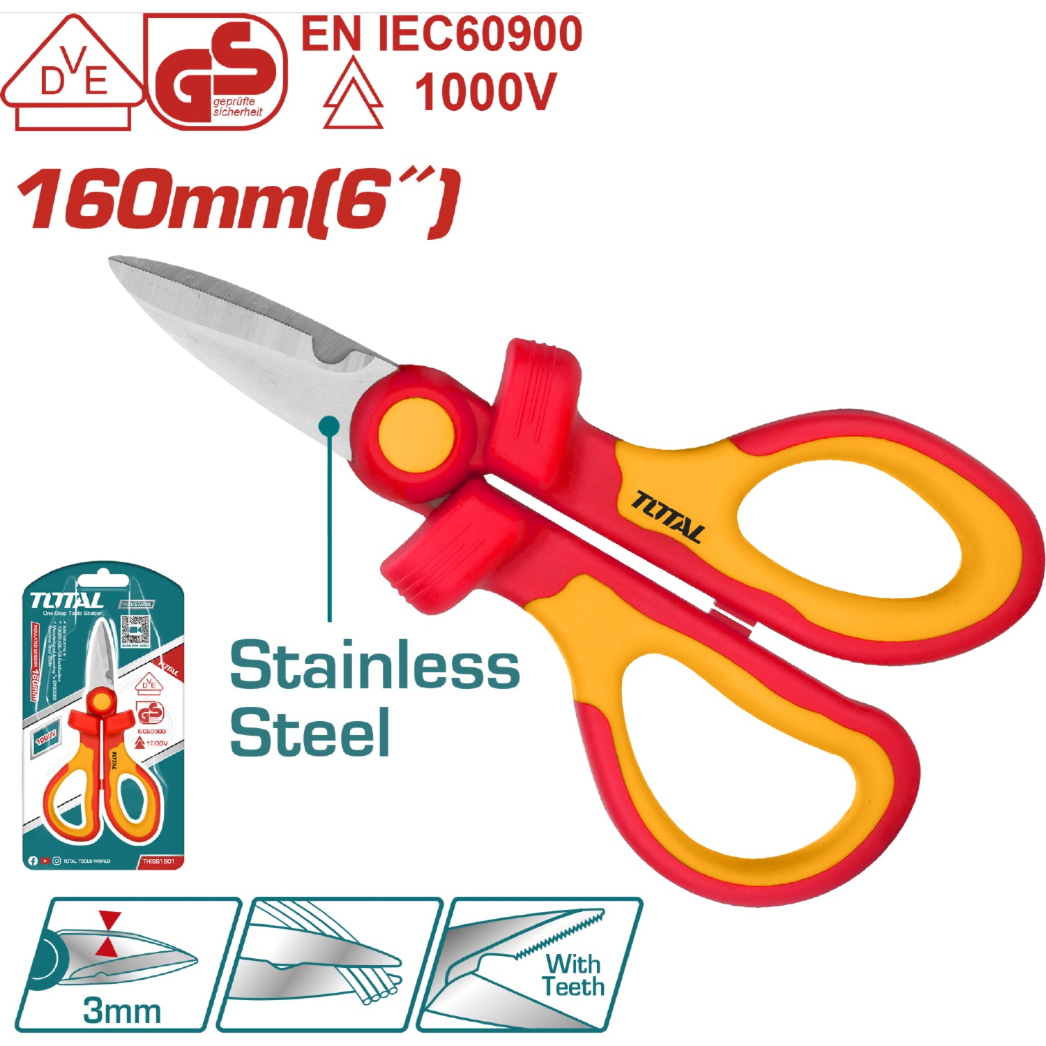 Tijeras aisladas Certificación 1000V, VDE/GS