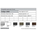 Junquillo Recto 15 mm. Espesor 1.1 mm. Largo 5.85 mts. Acabado Lacado Madera Texturizado. (D3-P1-A2-