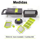 Cortador picador de vegetales y frutas con recipiente de almacenamiento rallador rebanador