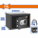 Caja fuerte de seguridad eléctrónica 11L. 200 x 310 x 200mm. Registra 3 a 8 dígitos.