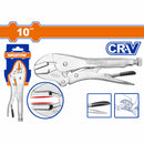 Alicate de presión 10" mandibula recta. Rango: 0-43mm. HRC52º-HRC60º Cr-V Niquelado. Pinza.