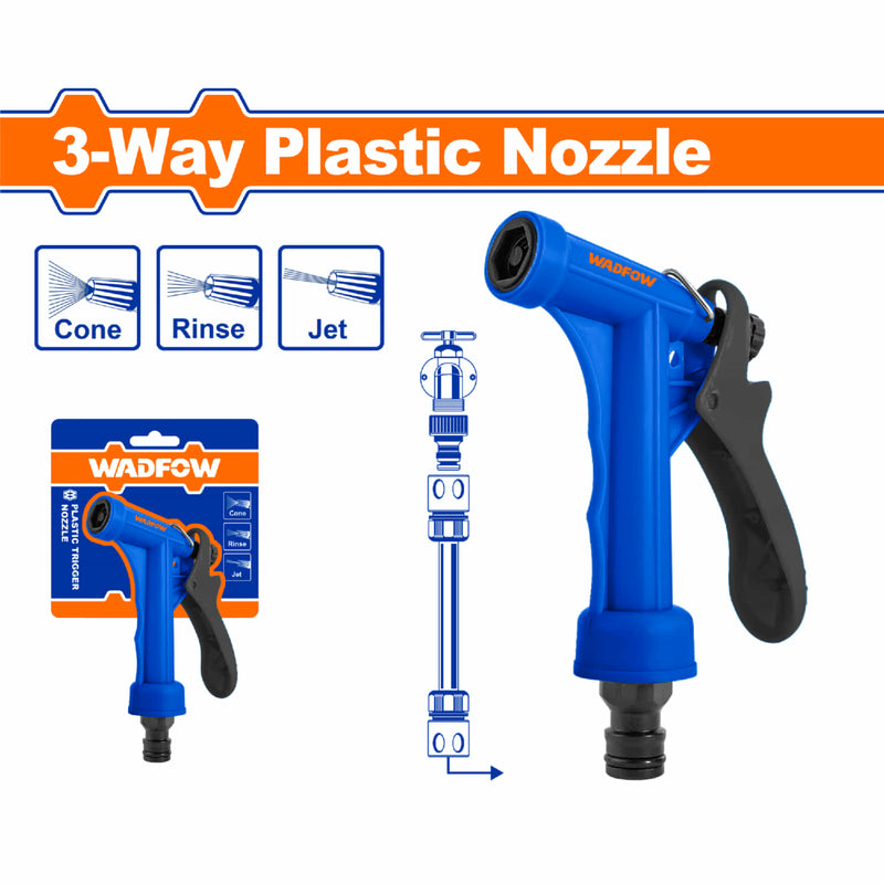 Pistola boquilla de agua ajustable a 3 maneras diferentes de salida del Agua. Plástico Resistente.