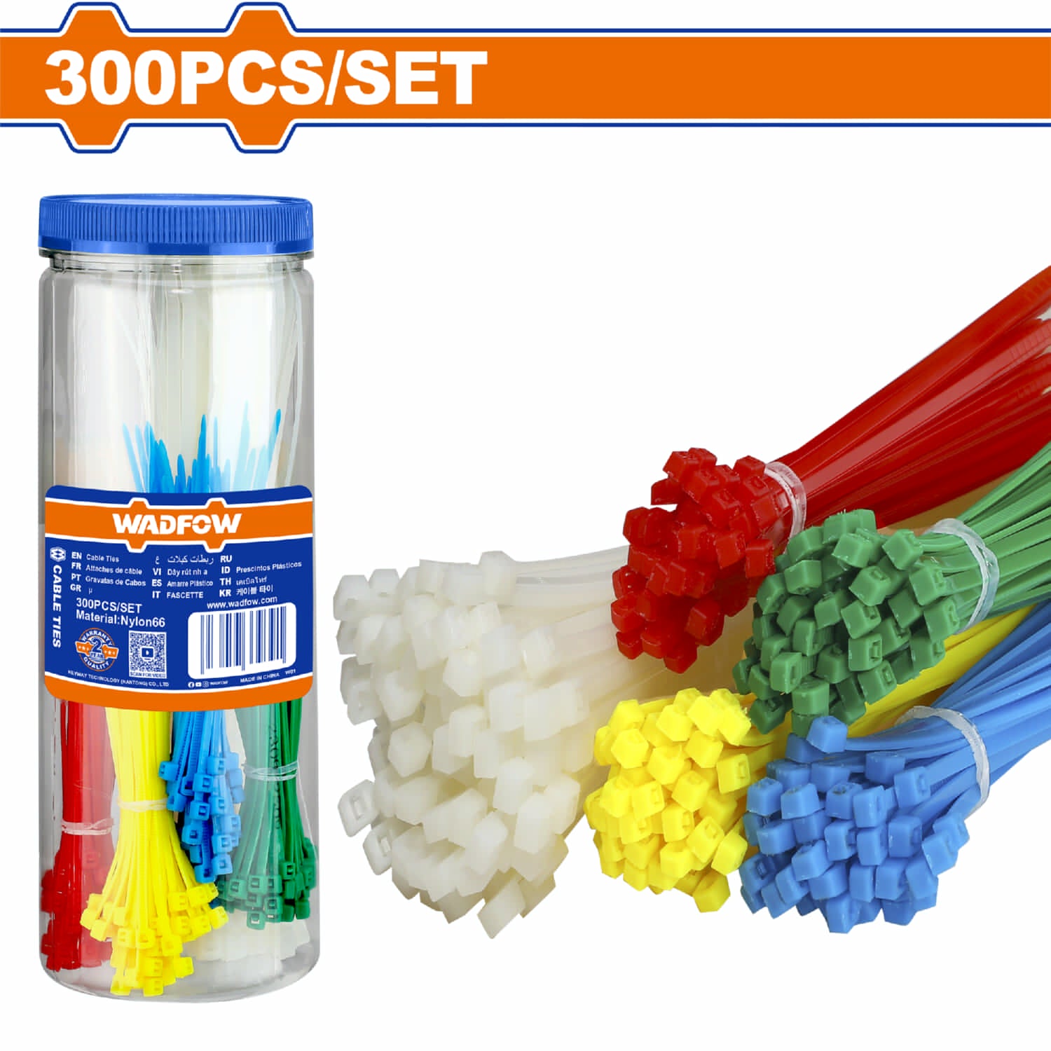 Zunchos Plásticos Surtidos 300 piezas. Colores Variados (Rojo, Amarillo, Azul, Verde, Blanco)