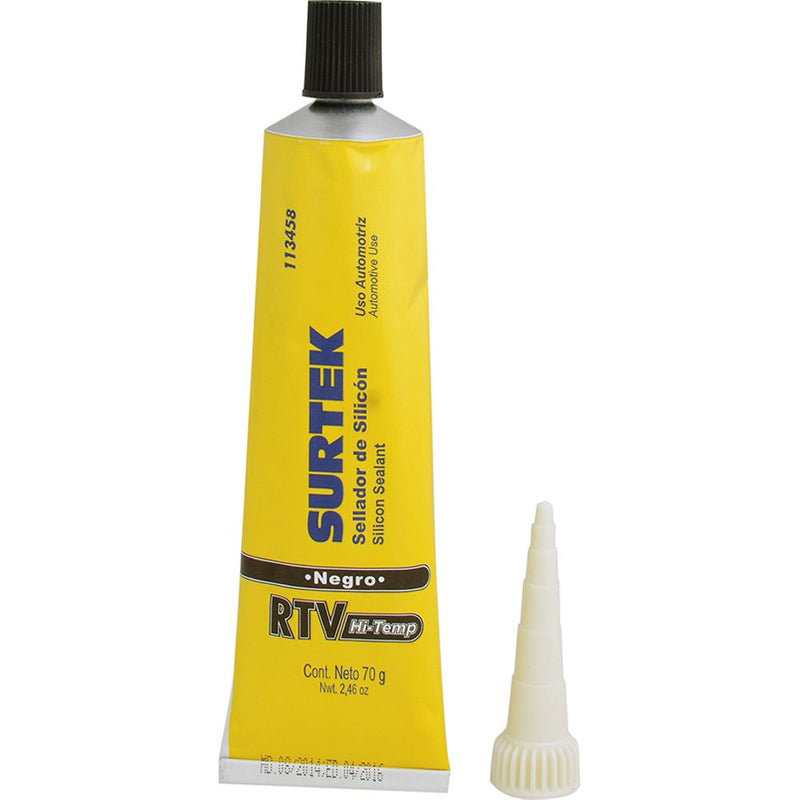 Silicón para alta temperatura en tubo negro 70gr Surtek