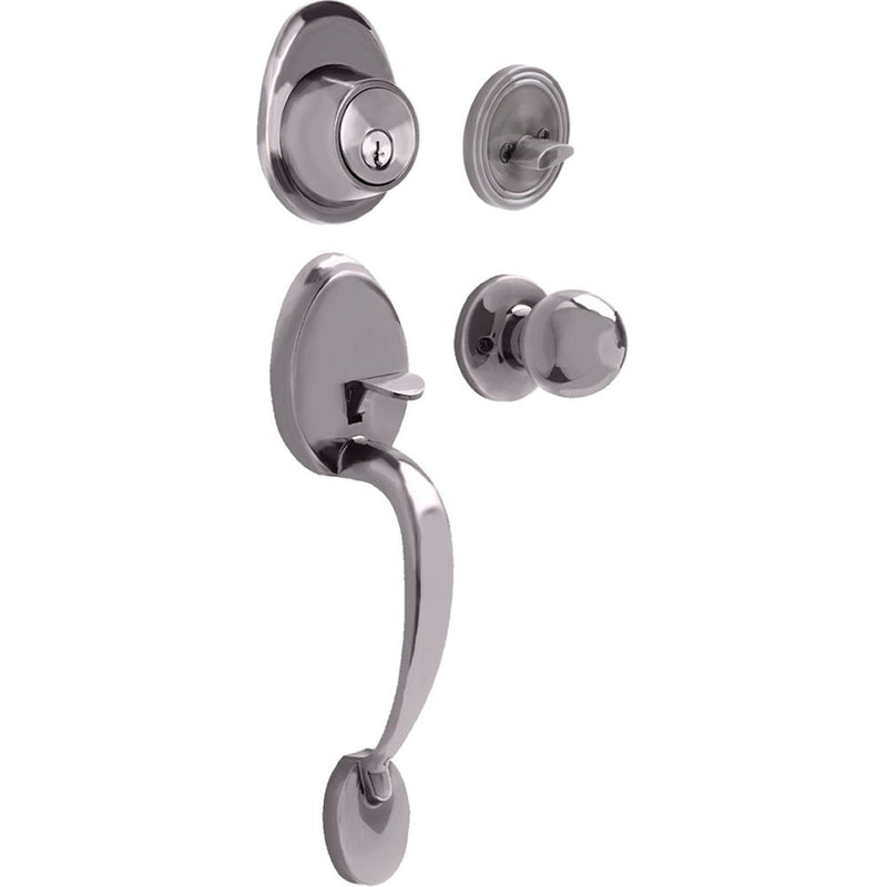 Cerradura de entrada Lock Gatillo galeana sencillo níquel satinado