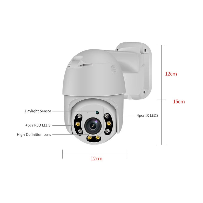 Cámara de seguridad inteligente con Wifi, a prueba de agua. 3MP.