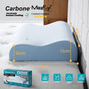 Almohada Cervical 60x40cm Carbone MaxRest. Memory Foam Hipoalergénica con Enfriamiento Instantáneo. Calidad Hotelera 5 Estrellas.