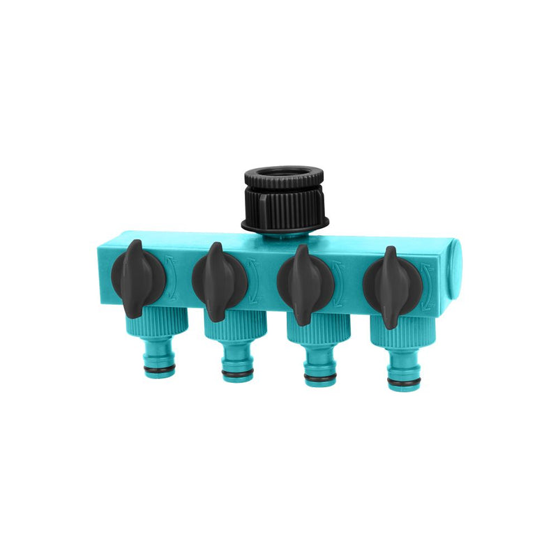 Conector de cuatro vías 1" - 3/4”. ABS. Para mangueras de agua