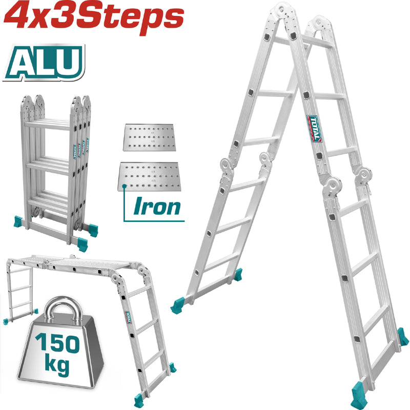 Escalera Multiposicion 4 X 3 de aluminio.
