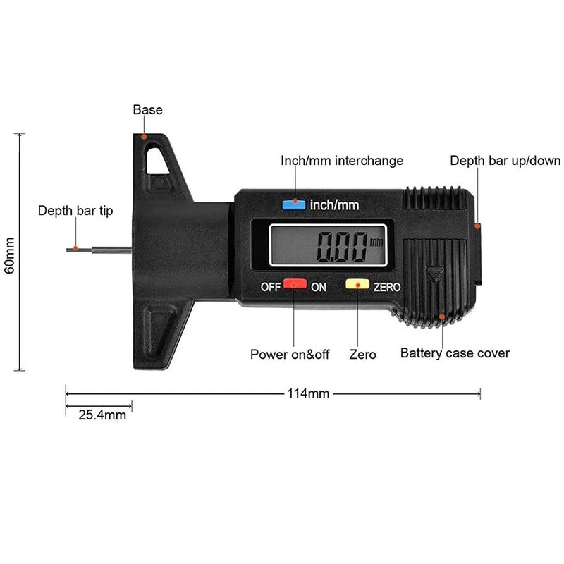 Medidor de espesor de neumáticos.