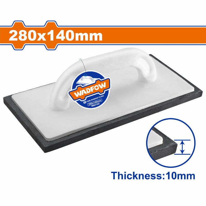Llana de Goma Fina 280x140mm. Espesor de la goma: 10mm.Para paredes y losas de cemento. Paleta esponja