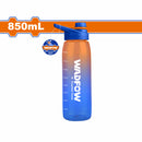 Botella plástica de agua 850ml. Libre de BPA. Desmontable y lavable, fácil de limpiar.