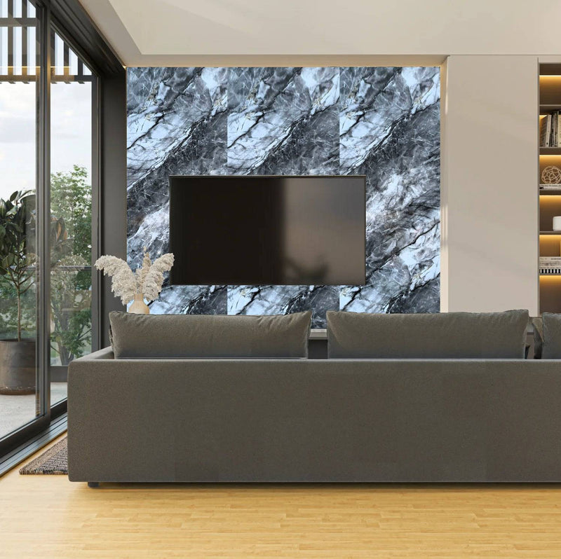 Panel Decorativo Mármol PVC  1.22 M X 2.80 M X 4 Mm. Acabado: Glacier Rock