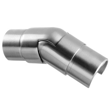 Codo regulable de 25-55° para corremano ranurado de 42.4mm AISI304. Plano a Bajada