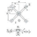 Araña fitting 4 vias. SATINADA 304