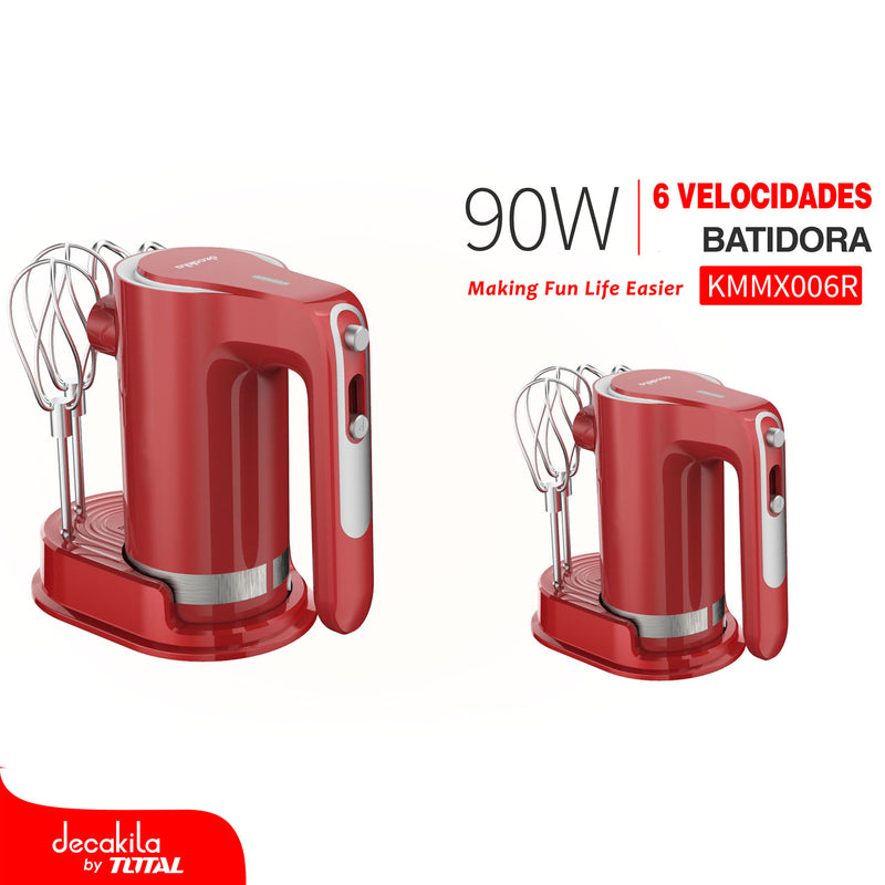 Batidora de mano Inalámbrica 90W. 11.1V. 7 Velocidades. Cable USB. Batería de litio.