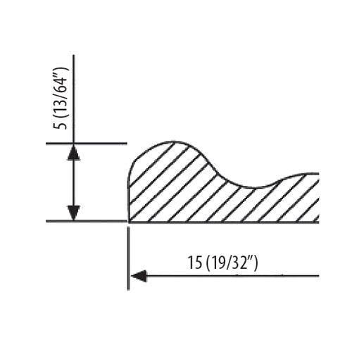 Platina decorativa brillante. (Largo 3 Mts.)