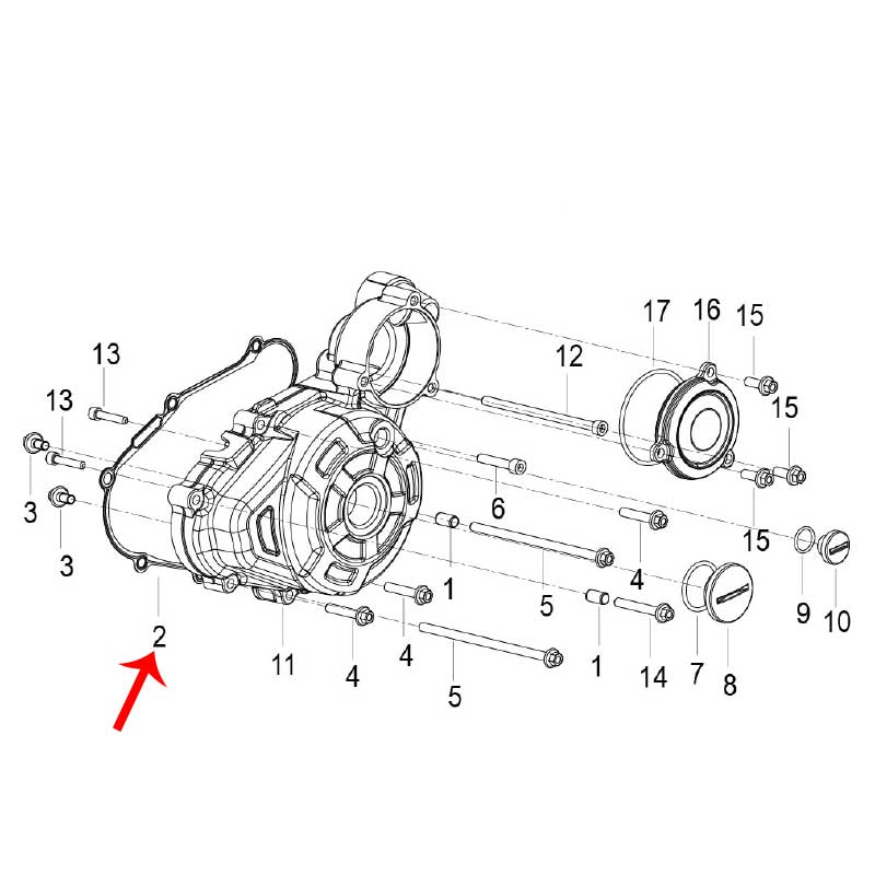 Empacadura de cobertor izquierdo (LEONCINO250 / TNT25 / TRK251)