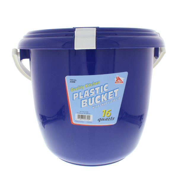 Cubo de plástico de 15 litros con tapa