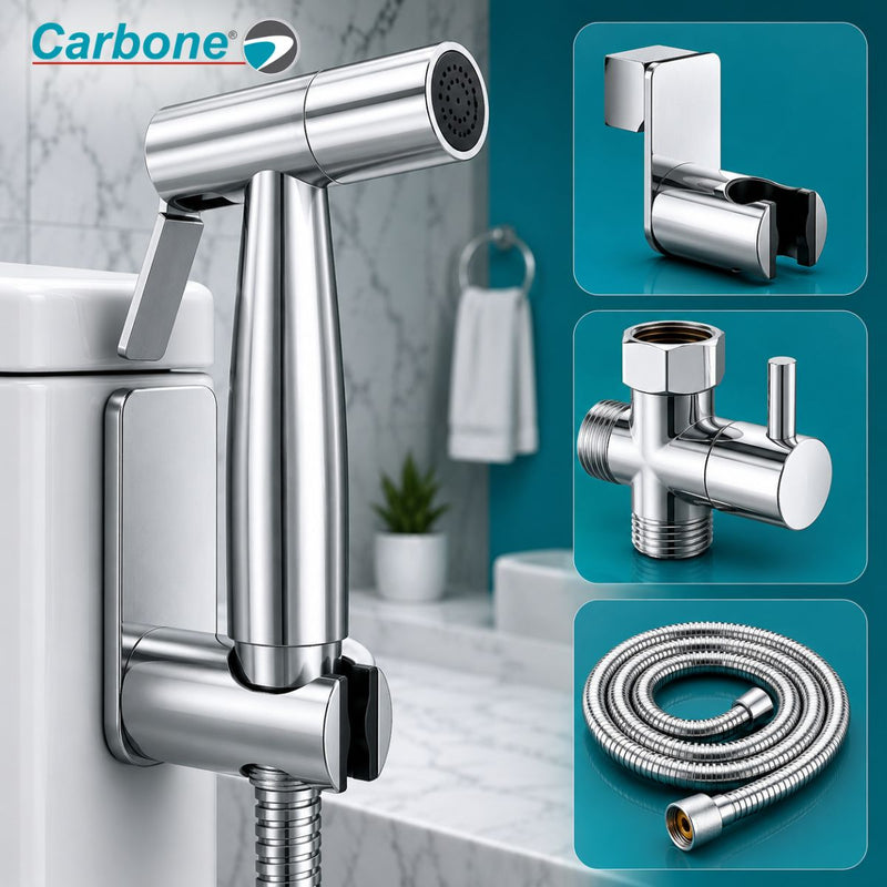 Ducha sanitaria Acero Inoxidable 304 de mano tipo telefono altisima calidad set 4 piezas con accesorios bidet